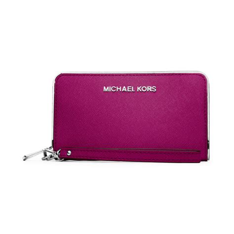 michael kors purple leather wallet|Michael Kors bifold wallet women's.